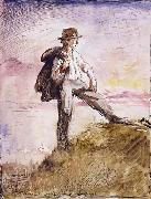 Sir William Orpen Self-Portrait in the hills above Huddersfield oil painting